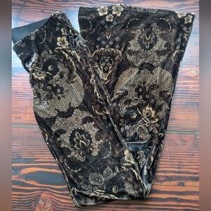 Free People Velvet Brocade Flare Pants – XS